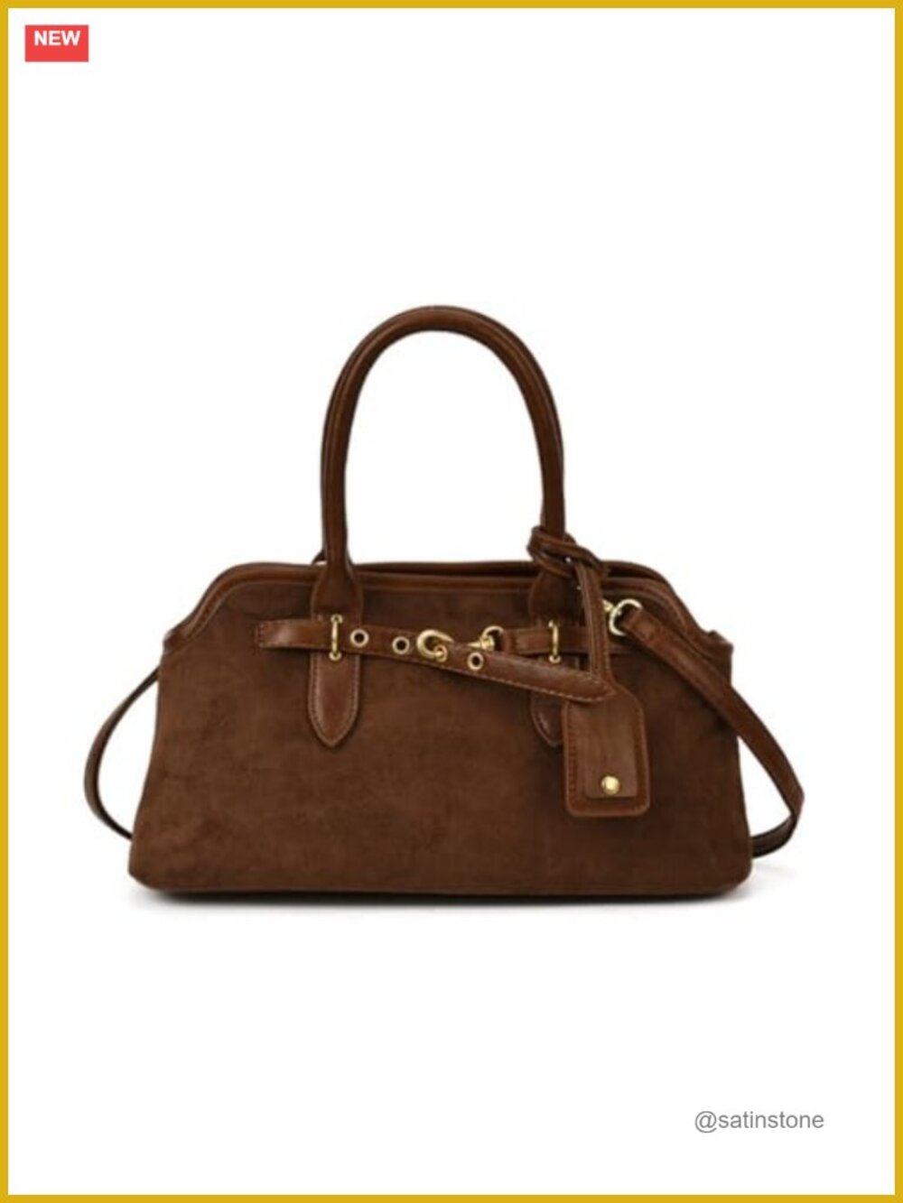 Faux Suede Tote Bag Slouchy Hobo Crossbody Satchel Vintage Fall Purse